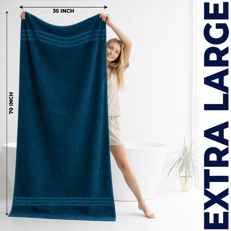 DAN RIVER 2 Pack Luxury Bath Sheets 35x70, 600 GSM, Soft & Quick Dry 100% Ring Spun Cotton Towels Ideal for Hotels, Spas, Gyms & Salons Extra Large, Opal Blue - Image 3